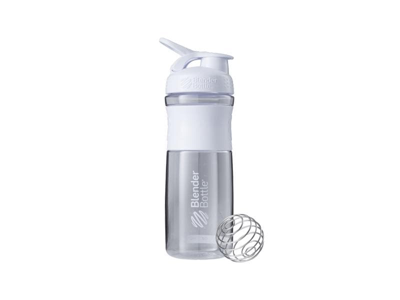 Blender Bottle SportMixer Tritan Grip 820ml weiss, auslaufsichere Trinkflasche für Training und Rehabilitation