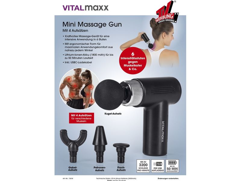 VITALmaxx Massage Gun Mini-Gun 5-piece