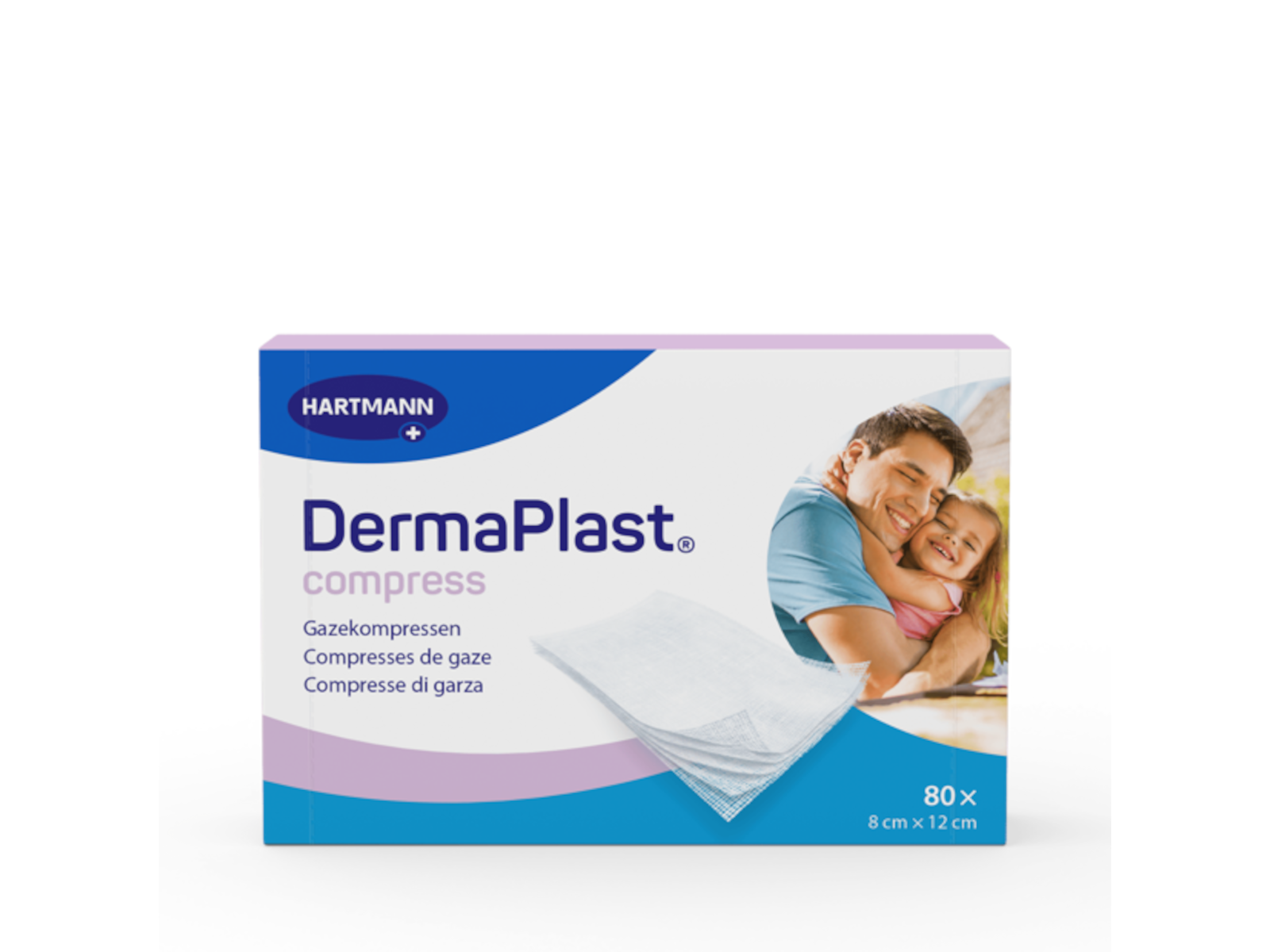 Hartmann DermaPlast compress Compresses imprégnées de gaz 8x12 cm, conditionnement de 80 pièces, pour Pansement et nettoyage des plaies