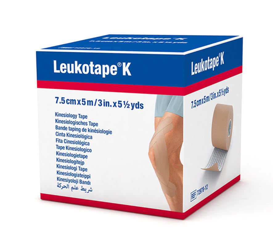 Leukotape K elastischer Tapeverband beige, 7.5 cm x 5 m