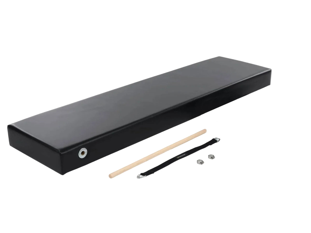 Balanced Body Mat zu Wall Tower schwarz, gepolsterte Matte mit Holzhandles, Footstrap und Befestitug