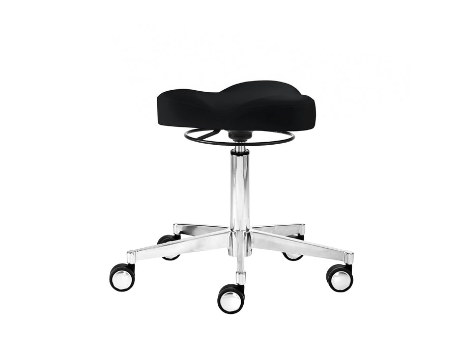 Mayer Swivel Stool 1299 with triangular seat, black, seat height 53–75 cm, for Hard Floors