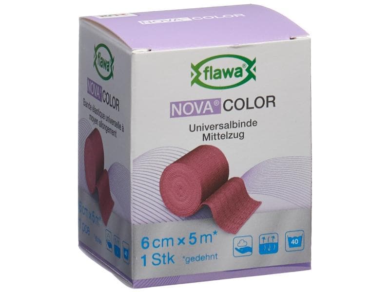 FLAWA Nova Color Ideal bandage red 6 cm x 5m