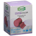 FLAWA Nova Color Universalbinde Mittelzug rot, 6 cm x 5 m