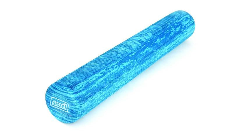 SISSEL Pilates Roller Pro Soft, blue marbled, 15 × 90 cm