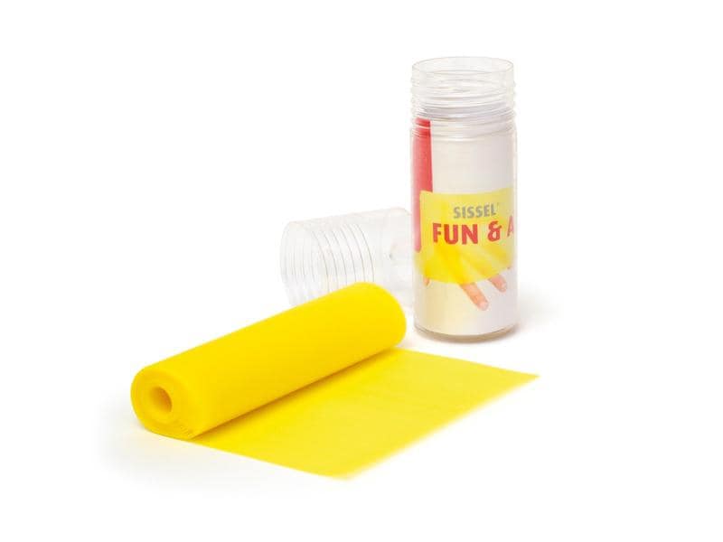 SISSEL Fun and Active Resistance Band, yellow, medium resistance, latex-free, 15 cm x 2 m