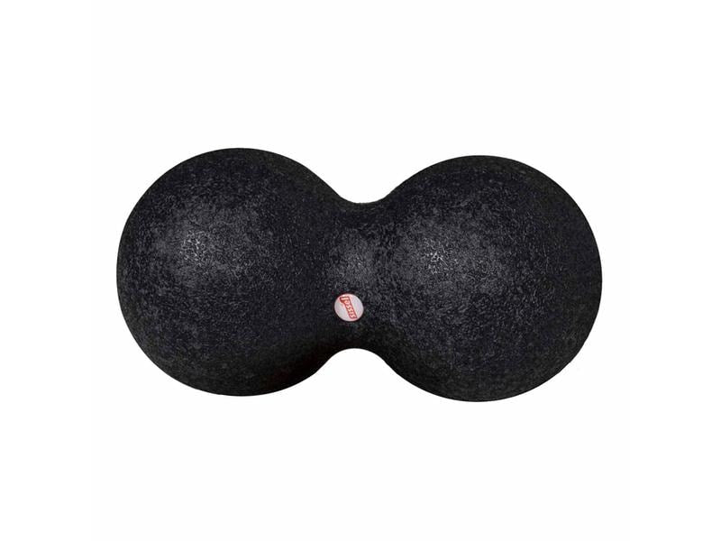 SISSEL Myofascia Double Ball klein Ø 8 cm schwarz, Doppel-Faszienball für punktuelle Druckmassage Schulter und Rücken