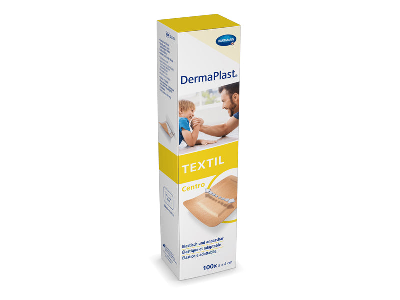 DermaPlast Wound Plaster Textile Centro, 3 x 4 cm
