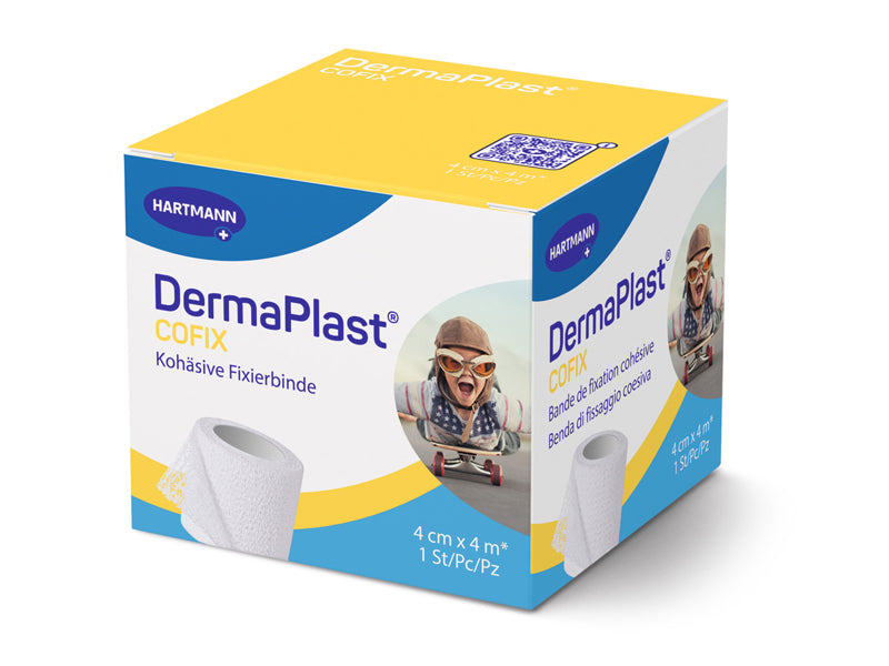 DermaPlast CoFix bande de gaze blanche, 4 cm x 4 m
