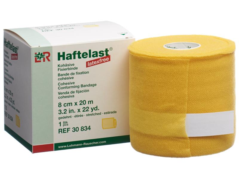 L&amp;R Haftelast / Cohefix Binde gelb, 8 cm x 20 m