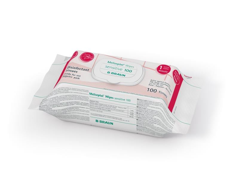 Lingettes désinfectantes Meliseptol sensitive B. Braun 100 pièces