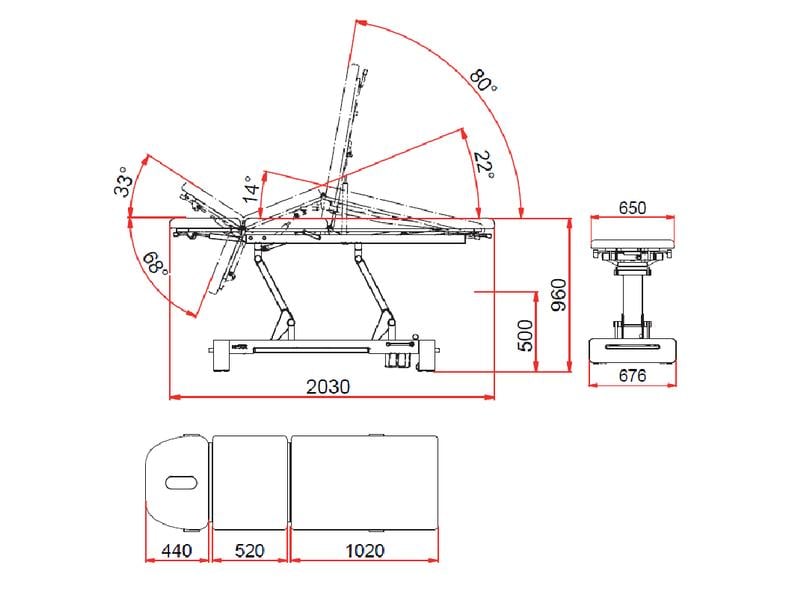 NEXX Therapieliege NEXX Pro elektrisch 70 cm auster