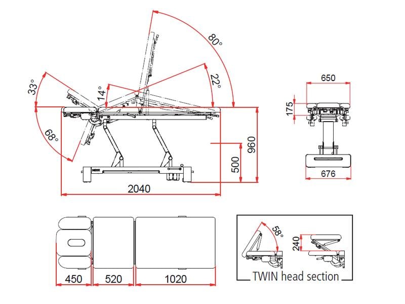 NEXX Therapieliege NEXX 3 hydraulisch 75 cm auster