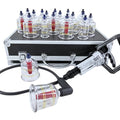Assorted Cupping Glass Set, 19-piece, with Hand Pump and Aluminum Case