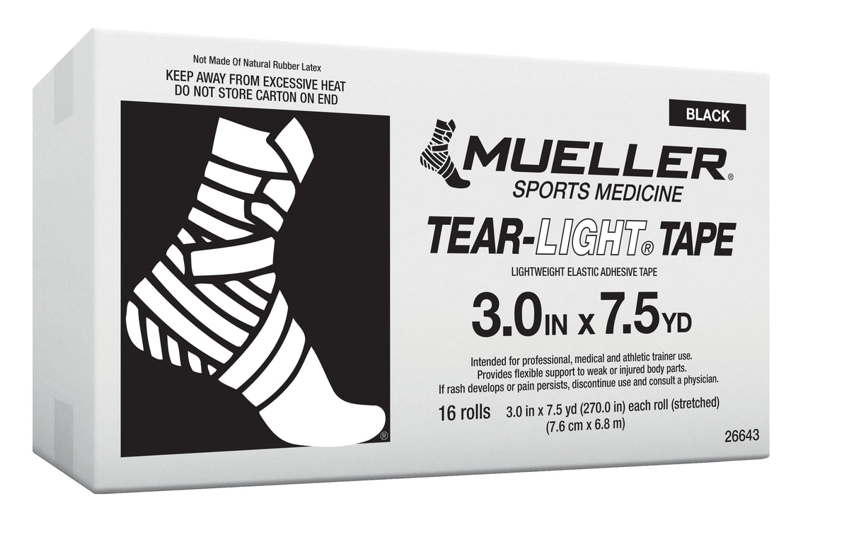 Mueller TEAR Light Tape 7.5 cm x 6.85 m black, 16 pieces
