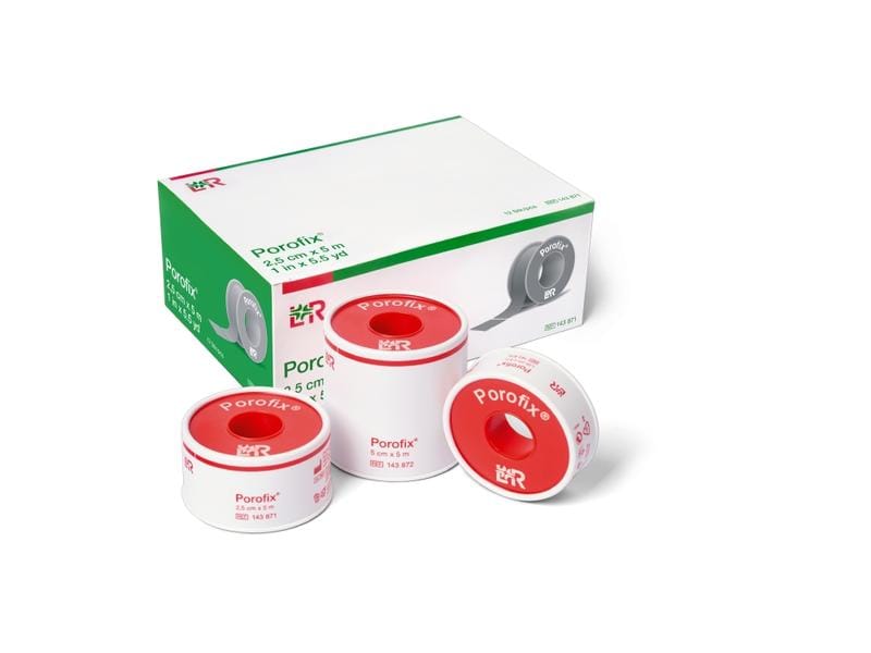 Lohmann Rauscher Porofix Adhesive Tape, 2.5 cm x 5 m, skin-friendly adhesive tape for