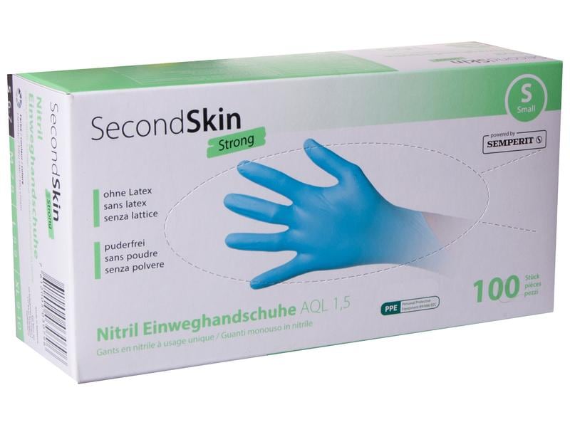 semperit nitril handschuhe SecondSkin Einweghandschuh Nitril Strong Grösse S, blau, 100 Stück