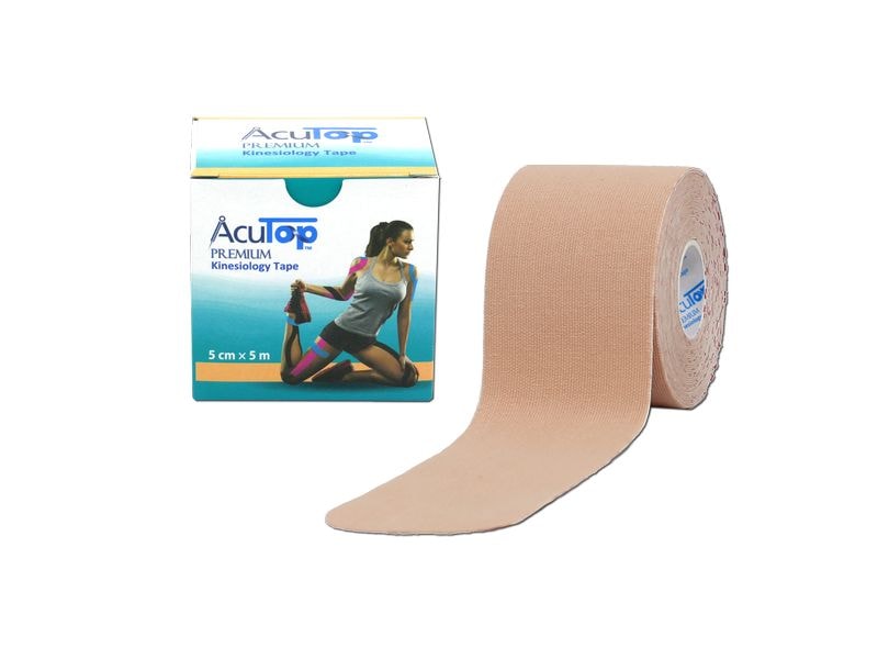AcuTop Premium Kinesiology Tape 5cm beige, 130-140% Elastizität, für Taping und Gelenkstabilisierung