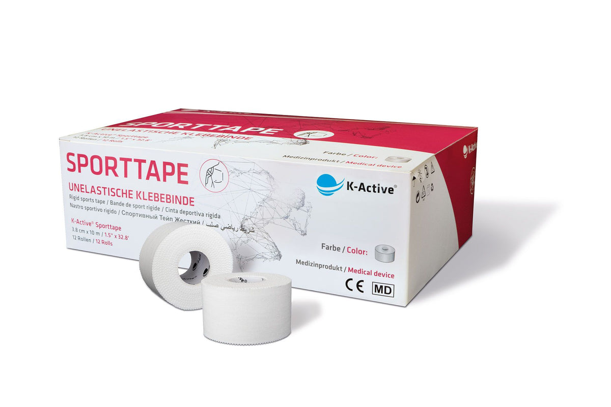 K-Active Sporttape blanc 3,8 cm x 10 m, 12 pièces