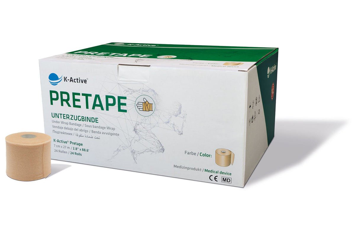 K-Active Pretape hautfarben 7 cm x 27 m, 24 Stück