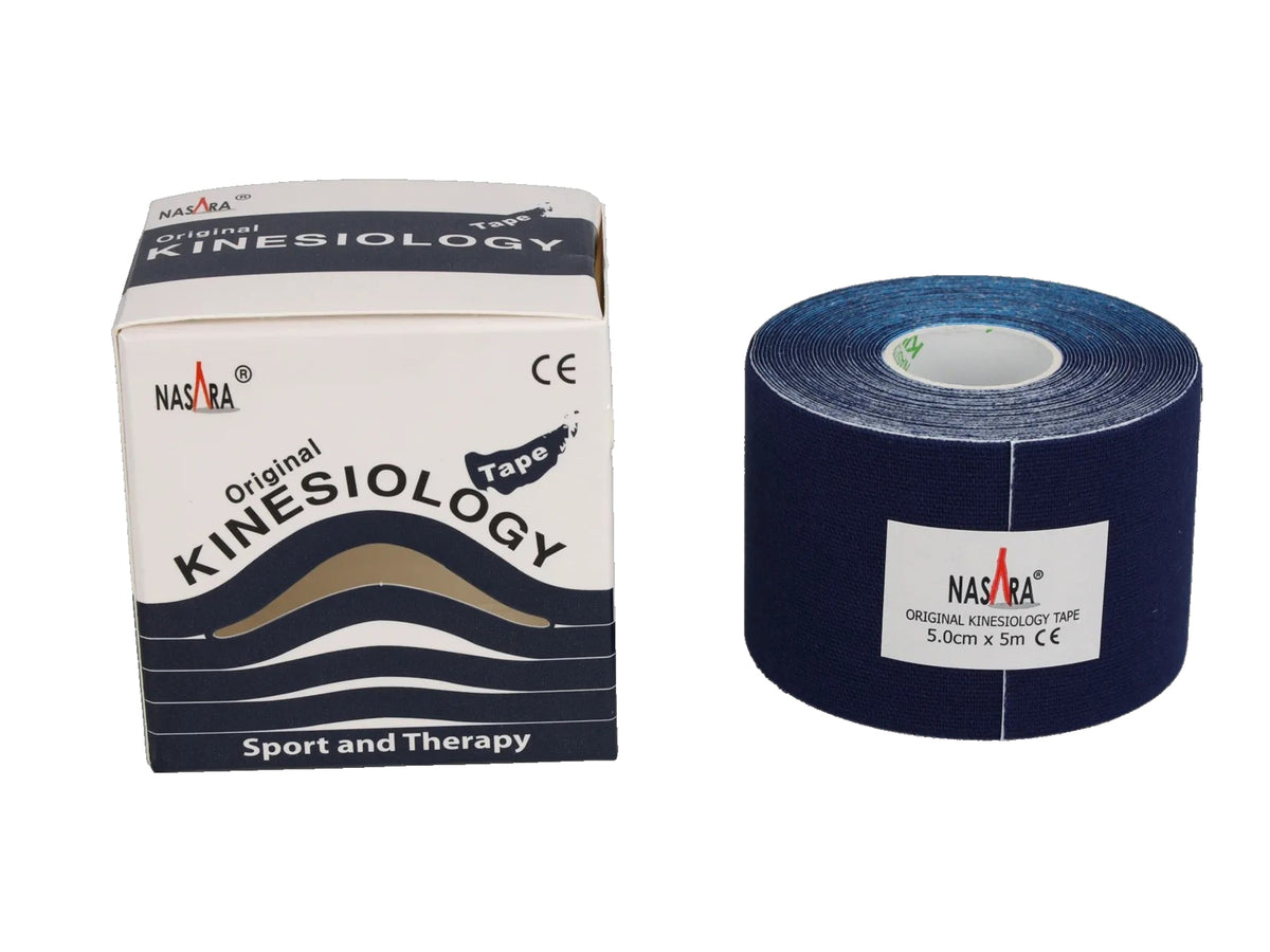 NASARA Kinesiologie Tape, 5 cm x 5 m - 6er Box dunkelblau