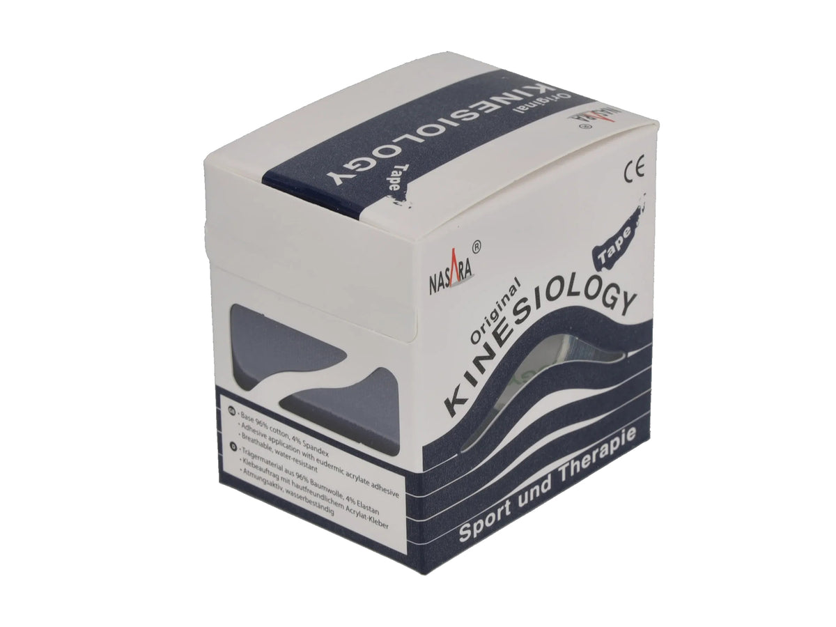 NASARA Kinesiologie Tape, 5 cm x 5 m - 6er Box dunkelblau