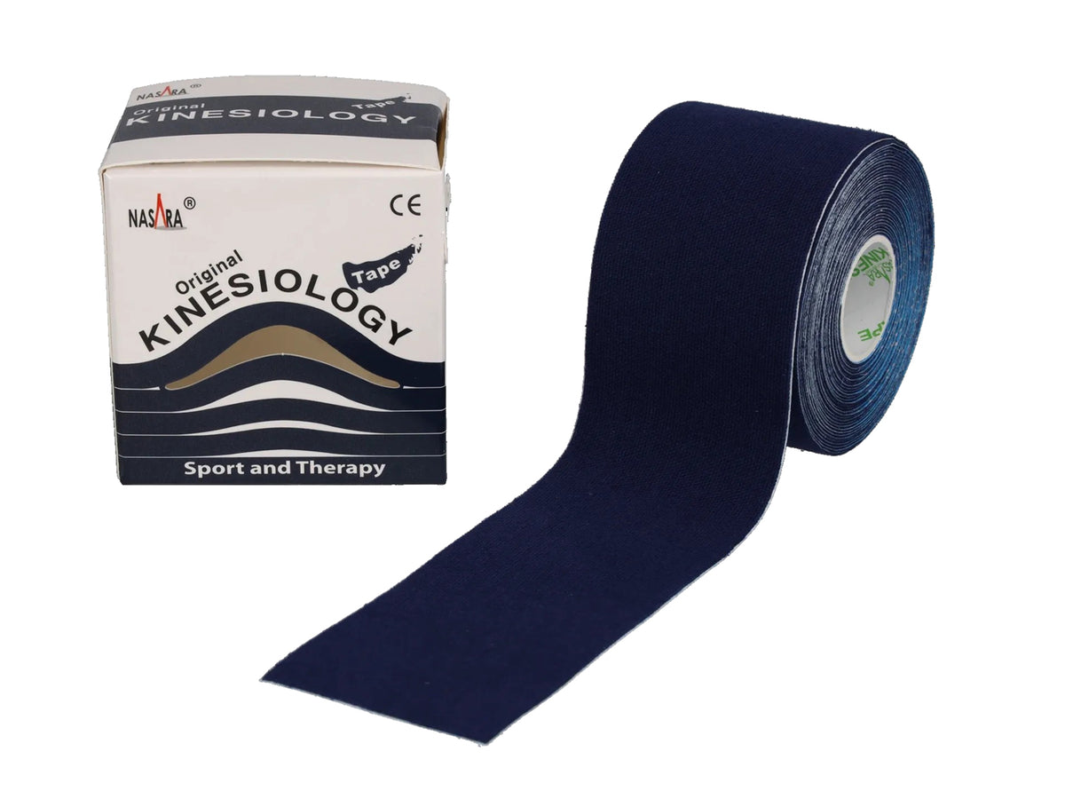 NASARA Kinesiologie Tape, 5 cm x 5 m - 6er Box dunkelblau