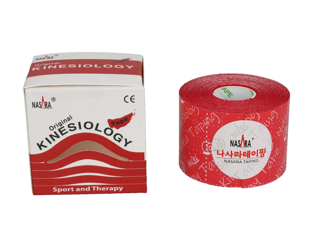 NASARA Kinesiologie Tape, 5 cm x 5 m - 6er Box rot