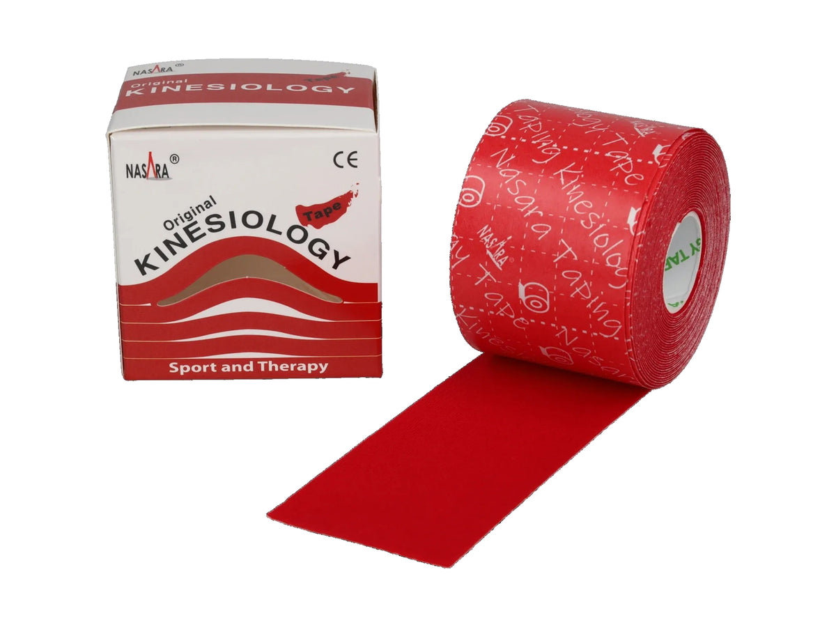 NASARA Kinesiologie Tape, 5 cm x 5 m - 6er Box rot