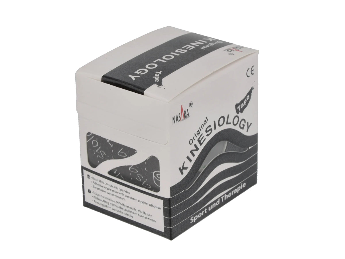 NASARA Kinesiologie Tape, 5 cm x 5 m - 6er Box schwarz