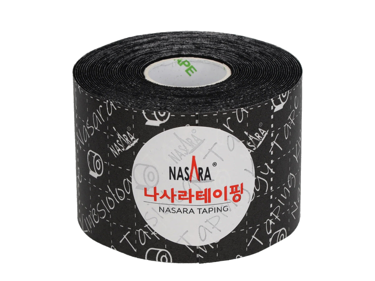 NASARA Kinesiologie Tape, 5 cm x 5 m - 6er Box schwarz