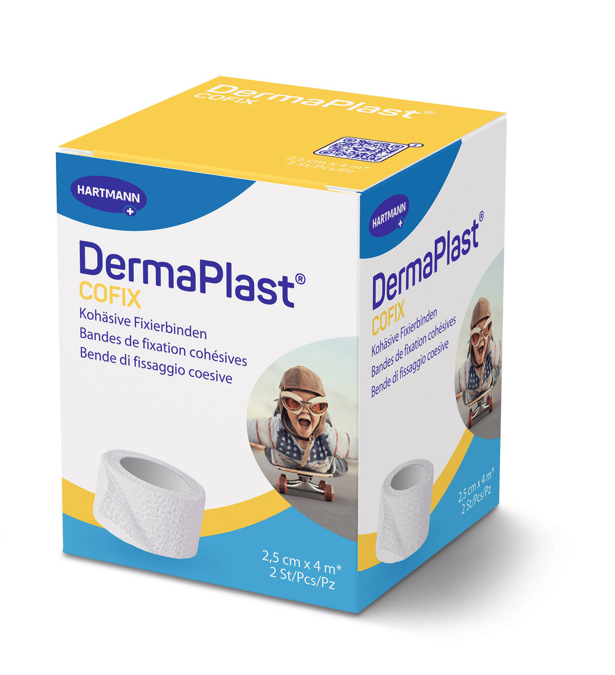 DermaPlast Gazebinde CoFix weiss, 2.5 cm x 4 m