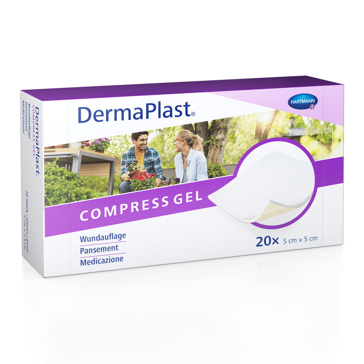 DermaPlast® Compress Gel coated wound dressing 5 x 5 cm