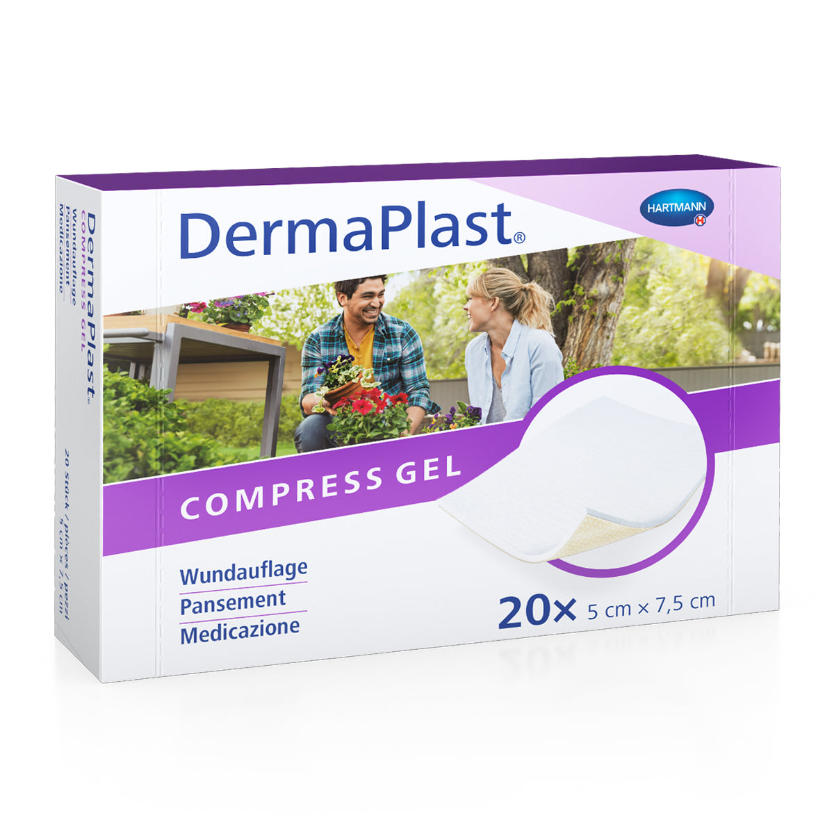 DermaPlast® Compress Gel coated wound dressing 5 x 7.5 cm