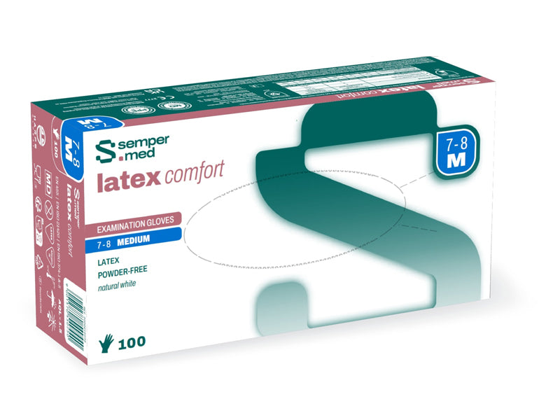 sempermed latex comfort M, powder-free latex gloves, infection control for