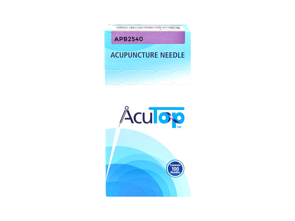 AcuTop Acupuncture Needle APB2540 Packaging, Box of 100 Needles, for Acupuncture and Dry Needling