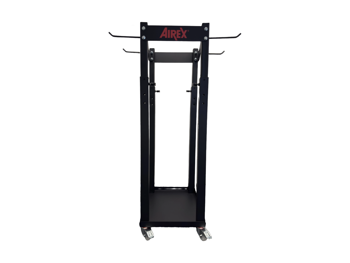 Chariot de rangement pour tapis AIREX avec kit d'accessoires, sur roulettes