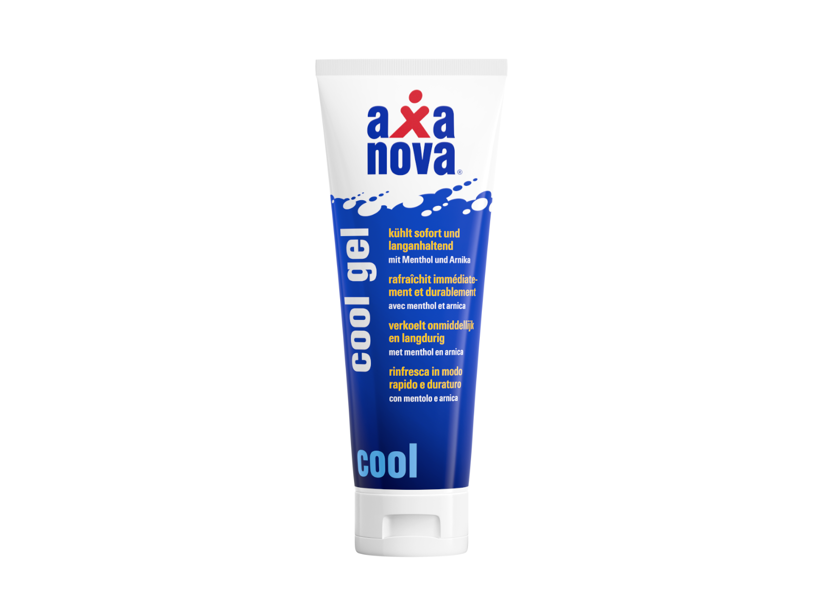 Axanova Cool Gel, tube de 125 ml, au menthol et à l'arnica, effet rafraîchissant en cas de douleurs musculaires et articulaires