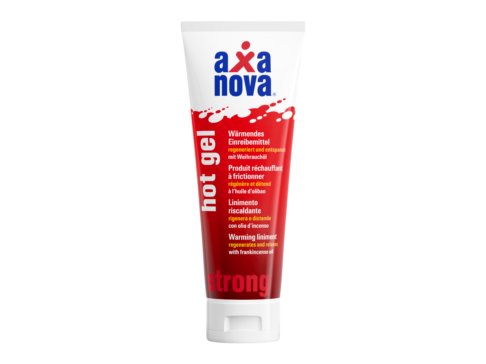 Axanova Hot Gel Strong Tube 125 ml, pommade chauffante à l'huile d'encens pour Muscles et articulations