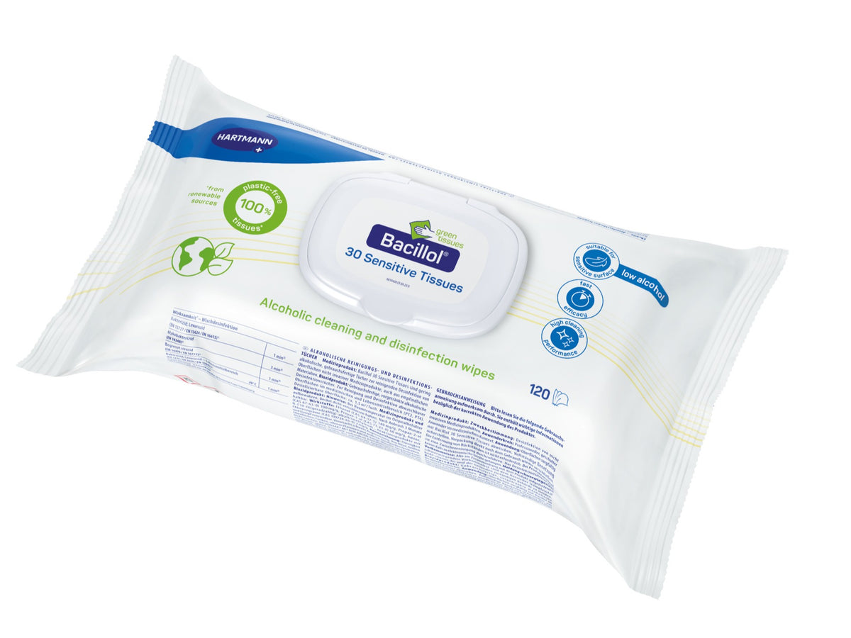 Lingettes Bacillol 30 Green Sensitive, 120 pièces