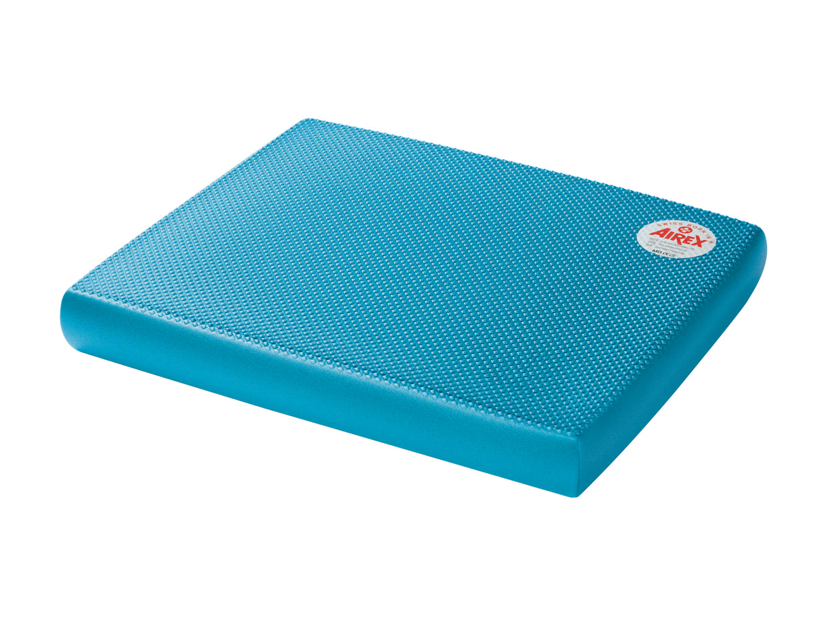 Airex Balance Pad Elite Blue, side view with waffle pattern, for Balance and coordination training