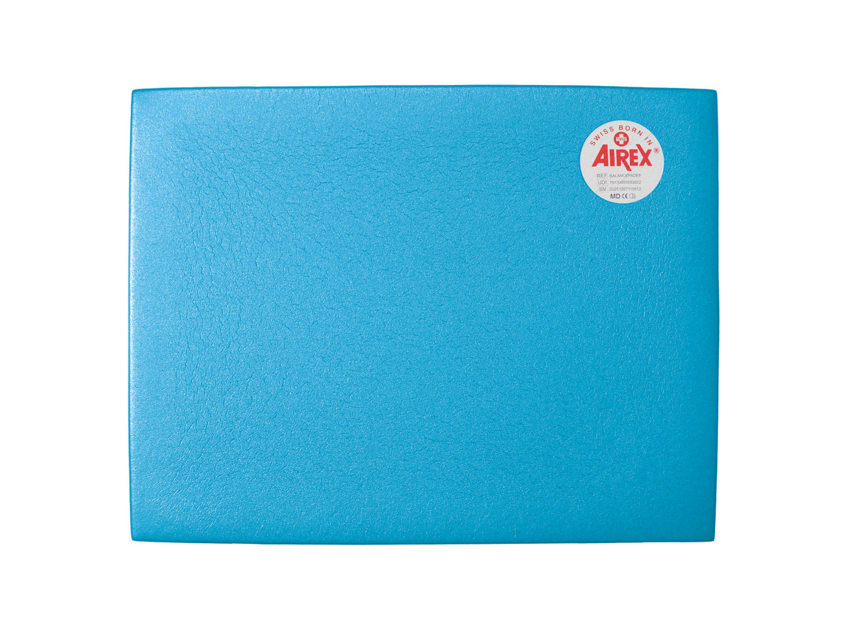 Airex Balance Pad, blue; top view of textured surface; for Balance training in therapy and rehabilitation
