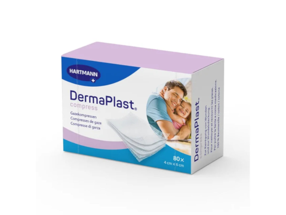DermaPlast Compress Gauze Pads, sterile, 4 cm x 6 cm, 80 pieces