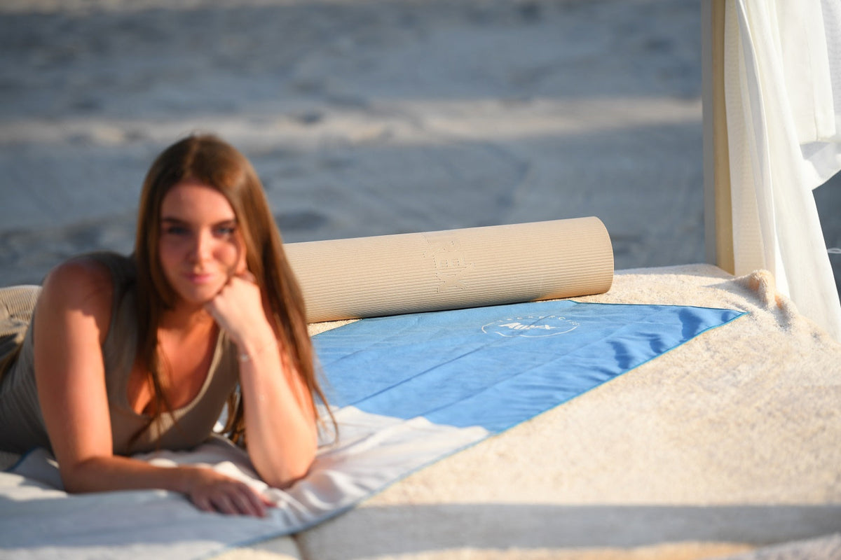 Airex TrExercise Microfiber Towel, Sky/Sand, Quick-Drying, for Sports and Physical Therapy