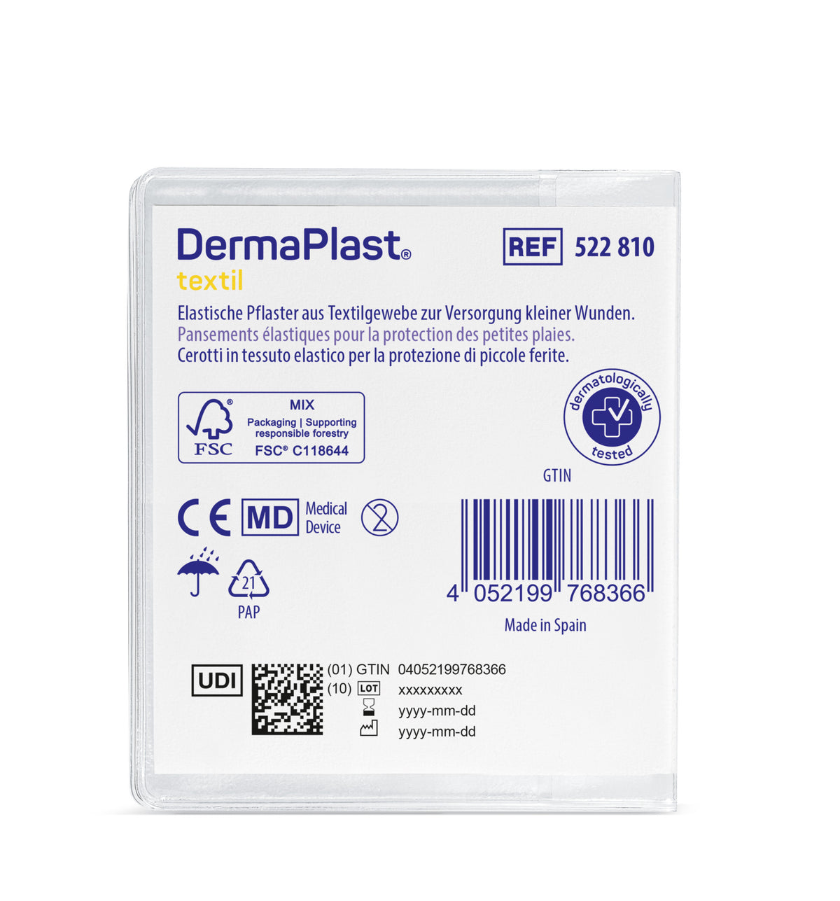 DermaPlast Pansement Textile Centro, 2 tailles, 16 pièces