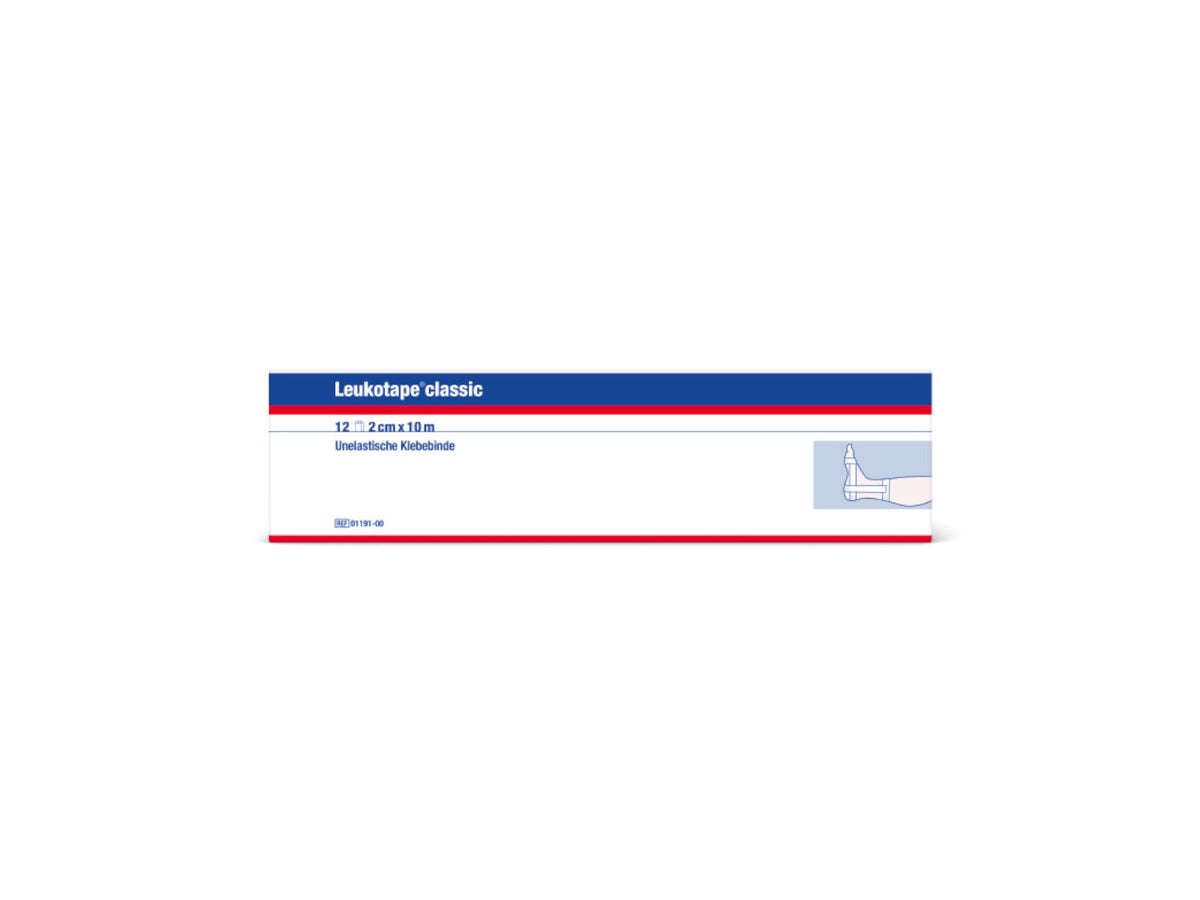 Leukotape Classic 2 cm x 10 m, white, pack of 12