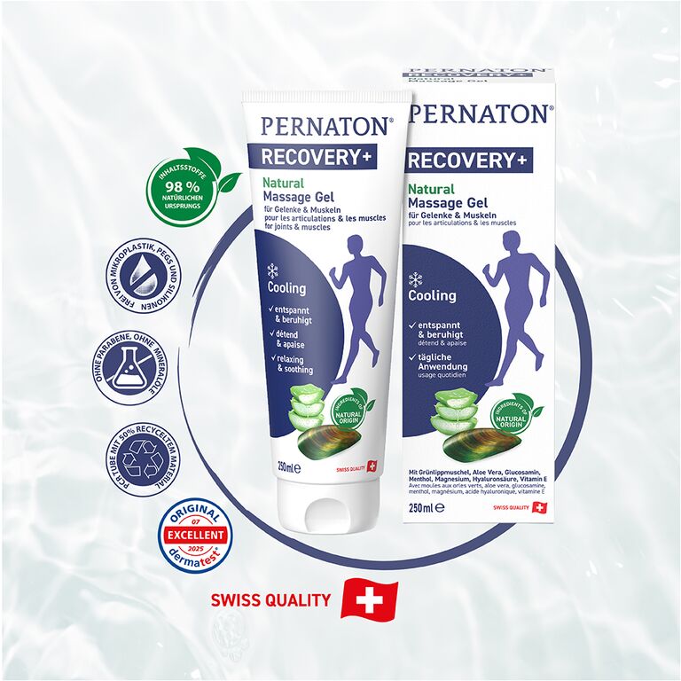 Pernaton Recovery+ Cool Gel 250 ml, Cooling Gel with Aloe Vera, for and Joints
