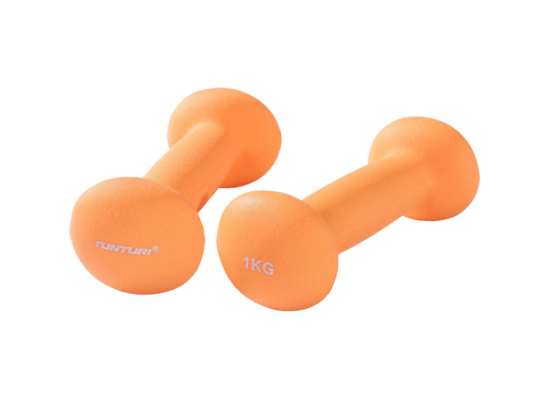 Tunturi neoprene dumbbell set orange, 2 x 1 kg