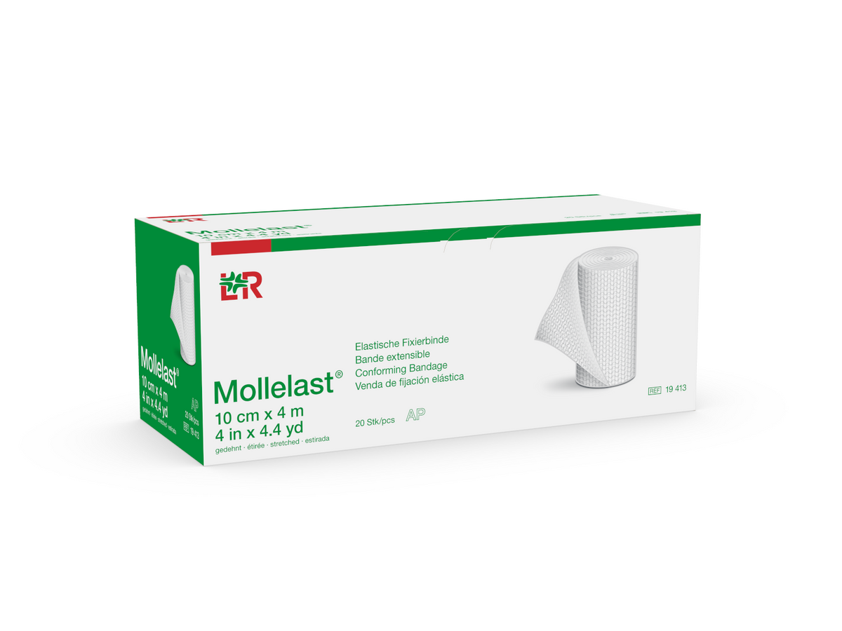 Lohmann Rauscher L&R Mollelast Bandage 10 cm 4 m, Compression Bandage, for and therapy