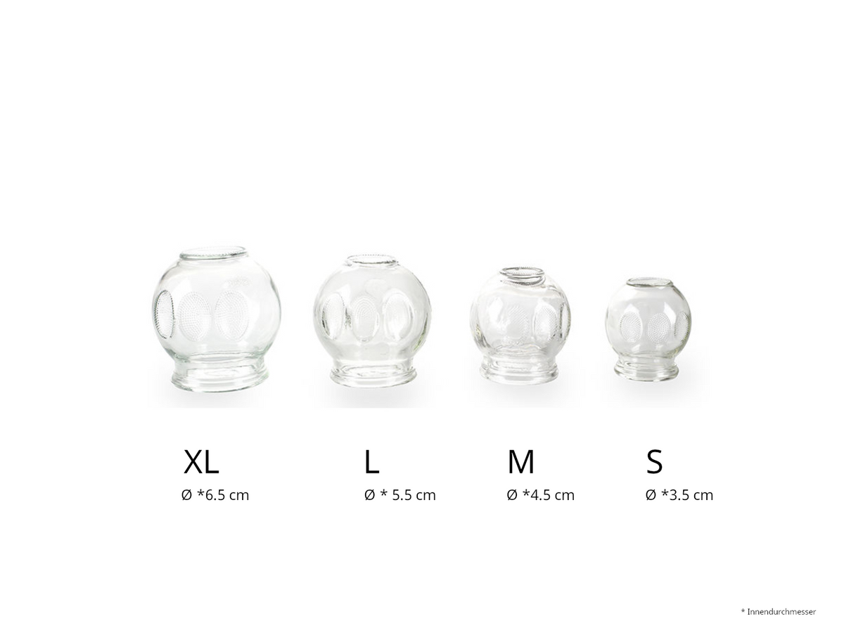 Premium Fluted Fire Cupping Glass, S, Ø 3.5 cm